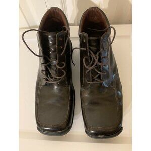 Kenneth Cole‎ New York Men’s Sz 8 Square Toe Ankle Boots Black Leather Shoes